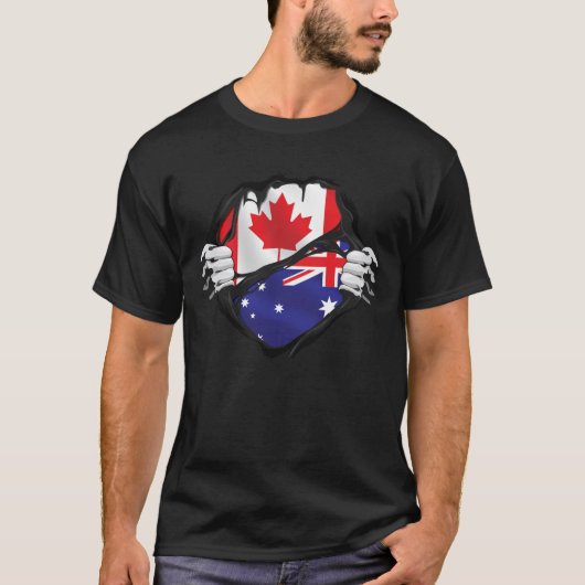 T-shirt Drapeau australien des racines arrachées (Devant)