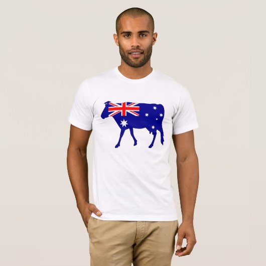 T-shirt Drapeau australien - vache (Devant entier)
