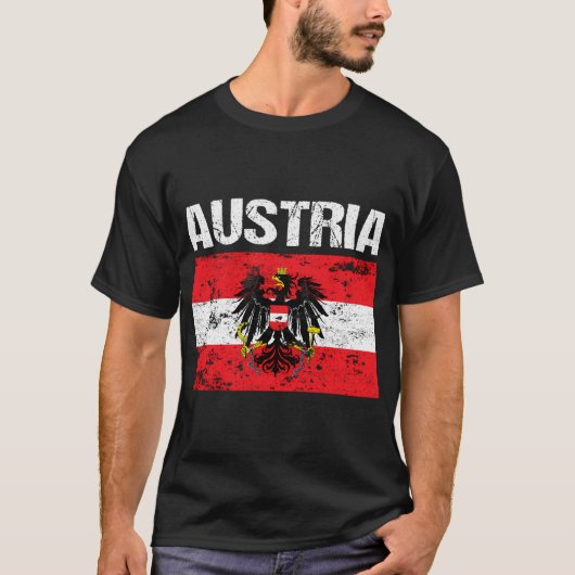T-shirt Drapeau autrichien Autriche Vienne Aigle T (Devant)