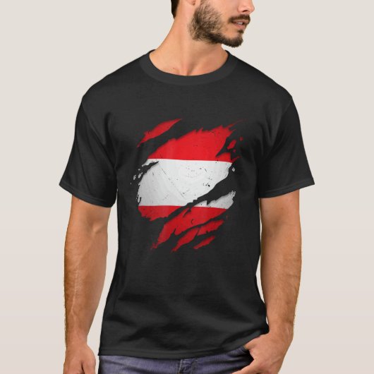 T-shirt Drapeau autrichien déchiré fier (Devant)
