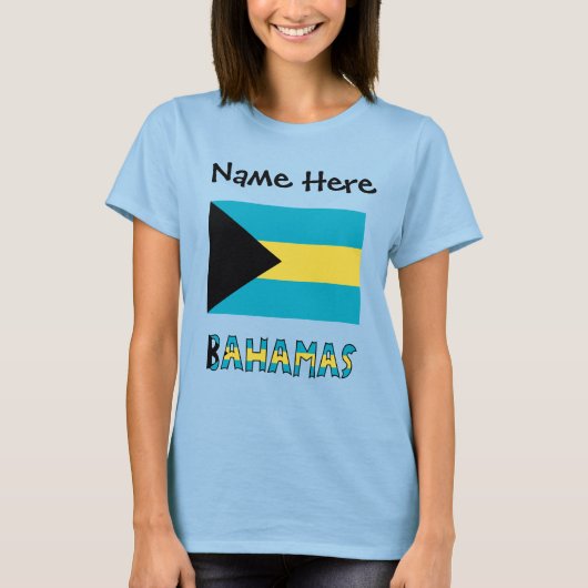 T-shirt Drapeau bahaméen personnalisé (Devant)
