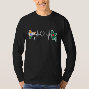 T-shirt Drapeau Bangladesh Inde Battement de coeur banglad