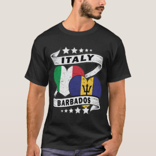 T-shirt Drapeau Barados Et Italie
