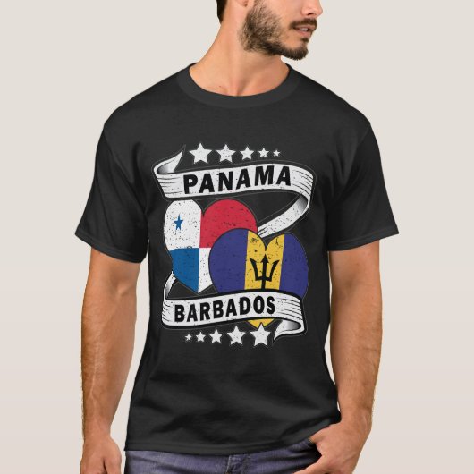 T-shirt Drapeau Barbade Et Aanama (Devant)