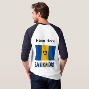T-shirt Drapeau Barbadien Personnalisé au Nom