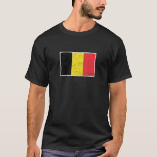 T-shirt Drapeau Belge Avec Couleurs Nationales Belges Vint