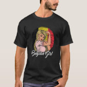 T-shirt Drapeau belge Belgique Fille belge (Devant)