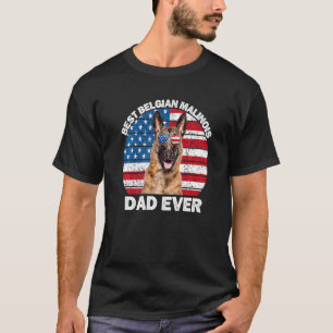 T-shirt Drapeau Belge Malinois Papa Américain Drapeau Belg