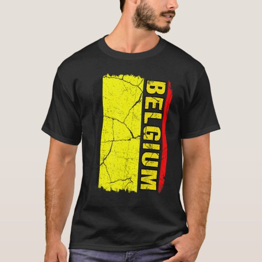 T-shirt Drapeau belge vintage Belgique Fierté Racines Patr (Devant)