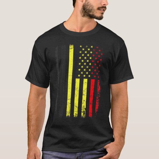 T-shirt Drapeau Belgique Amérique Fierté Herita (Devant)