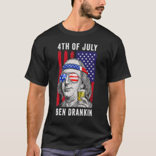 T-shirt Drapeau Ben Drankin 4 juillet États-Unis Vintage i