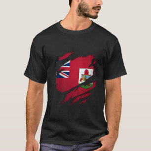 T-shirt Drapeau Bermudien déchiré