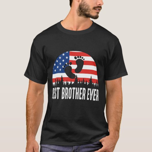 T-shirt Drapeau Best Brother Ever US (Devant)