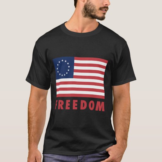 T-shirt Drapeau Betsy Ross Vieux Gloire 13 étoiles Drapeau (Devant)