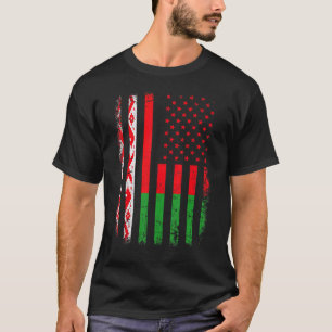 T-shirt Drapeau biélorusse américain Biélorussie Amérique 