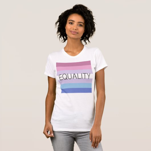T-shirt Drapeau Bigender ÉGALITÉ (Devant entier)