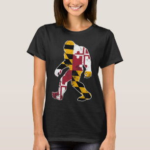 T-shirt Drapeau Bigfoot Maryland Sasquatch Hommes Femmes K