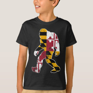 T-shirt Drapeau Bigfoot Maryland Sasquatch Hommes Femmes K