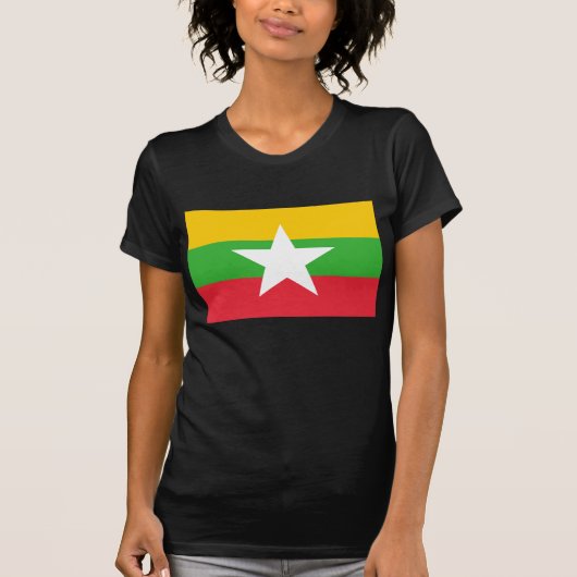 T-shirt Drapeau birman ; Myanmar (Devant)