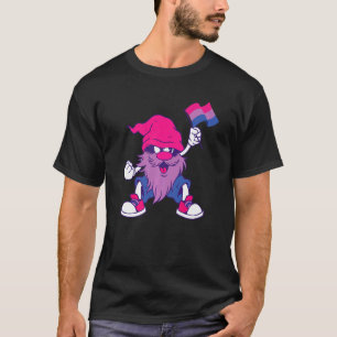 T-shirt Drapeau bisexuel Gnome Heart Bi LGBTQ Bisexual Pri