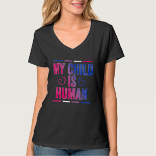 T-shirt Drapeau Bisexuel Mon Enfant Est Humain Fier De La