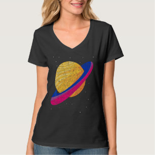 T-shirt Drapeau bisexuel Queer Saturn Bi Pride Lgbt Bisexu