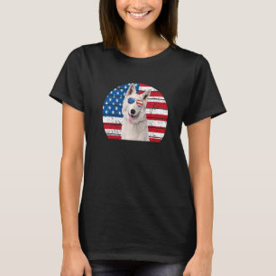 T-shirt Drapeau blanc allemand berger américain 4juillet G