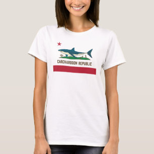 T-shirt Drapeau blanc Carcharodon République de Californie