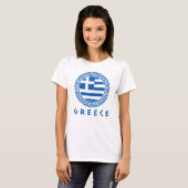 T-shirt Drapeau blanc féminin de Grèce (Devant entier)