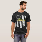 T-shirt Drapeau blanc Walleye 4 juillet poisson (Devant entier)