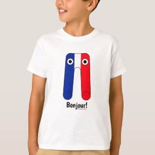 T-shirt Drapeau Bleu Blanc Rouge Bonjour !