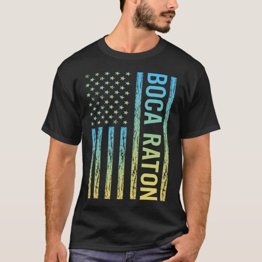 T-shirt Drapeau bleu jaune - Boca Raton (Devant)