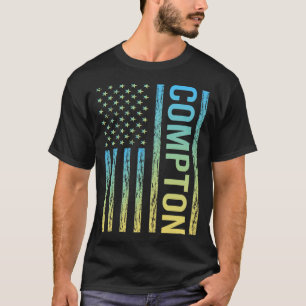 T-shirt Drapeau Bleu Jaune - Compton