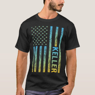 T-shirt Drapeau bleu jaune des États-Unis Keller