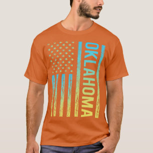 T-shirt Drapeau bleu jaune Oklahoma