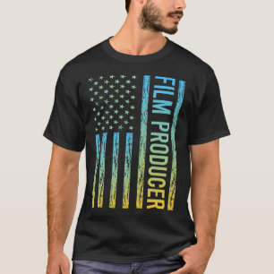 T-shirt Drapeau bleu jaune USA - Producteur de films