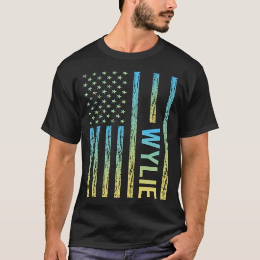 T-shirt Drapeau bleu jaune - Wylie (Devant)