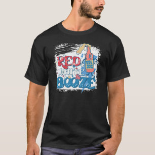 T-shirt Drapeau Bleu Rouge Blanc Et Boze Américain 4e De