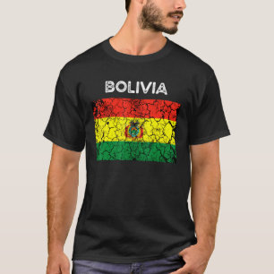 T-shirt Drapeau Bolivie vintage Hommes femmes boliviennes