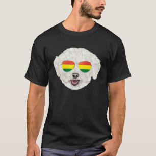 T-shirt Drapeau Bolivien Bichons Frise Chien Bolivie Poche