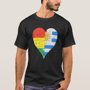 T-shirt Drapeau bolivien uraguayen Cœur