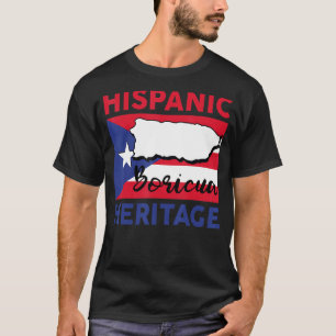 T-shirt Drapeau Boricua Porto Rico Mois du patrimoine hisp