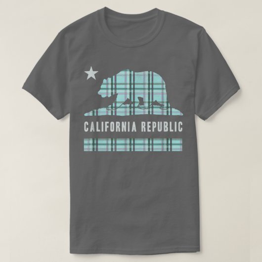 T-shirt Drapeau branché de l'ours de la Californie (Design devant)
