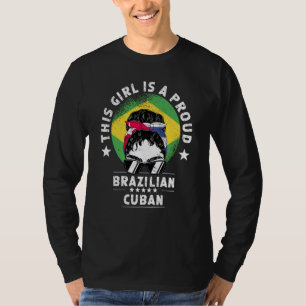 T-shirt Drapeau Brésil Cuba Femmes Adultes Filles Citoyenn