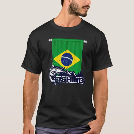 T-shirt Drapeau Brésil Pêche (Devant)