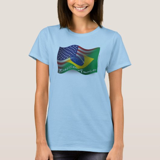 T-shirt Drapeau brésilien-américain (Devant)