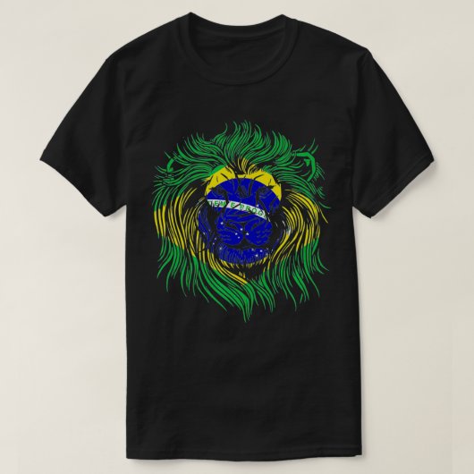 T-shirt Drapeau brésilien BRA Amateurs Lion Brésil gi (Design devant)