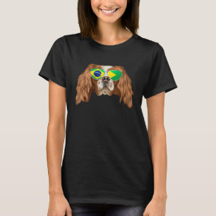 T-shirt Drapeau Brésilien Chien Épagneul Toy Anglais Brési