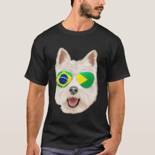 T-shirt Drapeau brésilien West Highland White Terrier Dog 
