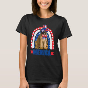 T-shirt Drapeau Briard Chien Rainbow Leopard Merica 4 Juil